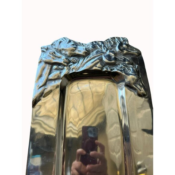 Holland Boone Pewter Equestrian Tray Embossed Horse Heads on the Ends 21 x 8 in - Picture 2 of 6